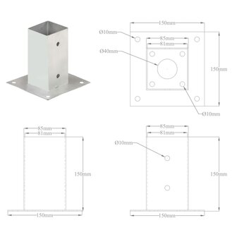 Paalankers 4 st 81 mm gegalvaniseerd metaal 9