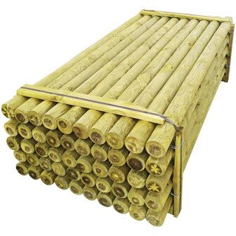 Schuttingpalen met punt 50 st 10x240 cm ge&iuml;mpregneerd hout 2