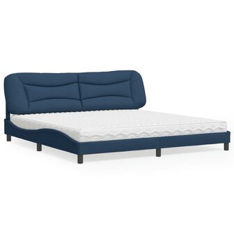 Bed met matras stof blauw 200x200 cm 1