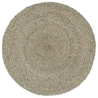 Placemats 4 st rond 38 cm jute effen grijs 2