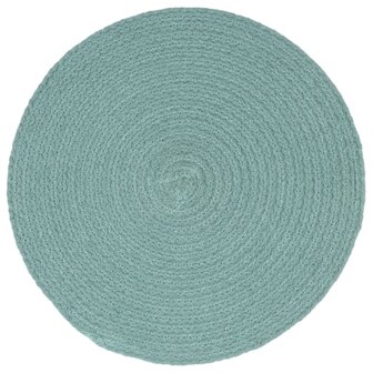 Placemats 4 st rond 38 cm katoen effen groen  2