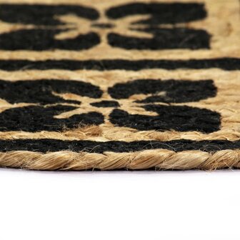 Placemats 4 st rond 38 cm jute zwart 3