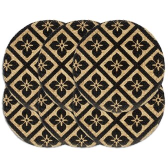 Placemats 6 st rond 38 cm jute zwart 1