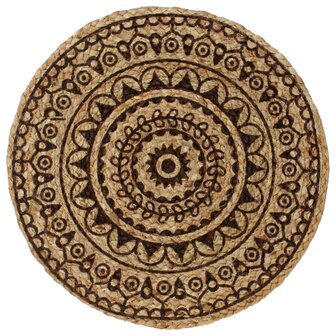 Placemats 4 st rond 38 cm jute donkerbruin 2