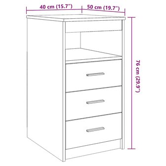 Ladekast 40x50x76 cm bewerkt hout oud houtkleurig 11