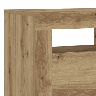 Tv-meubel met LED 90x35x40 cm bewerkt hout artisanaal eiken 11