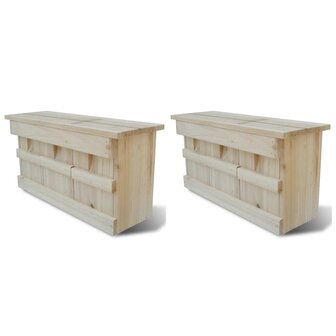 Mussenhuizen 2 st 44x15,5x21,5 cm hout 1