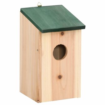 Vogelhuisjes 10 st 12x12x22 cm massief vurenhout 2