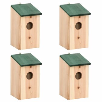 Vogelhuisjes 4 st 12x12x22 cm hout  1