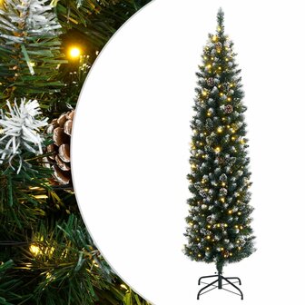 Kunstkerstboom smal met 300 LED&amp;apos;s 180 cm 1