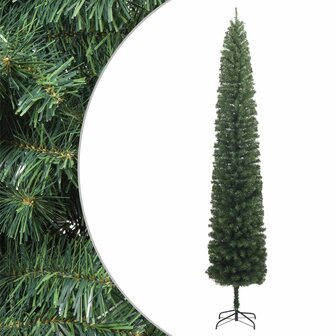 Kunstkerstboom smal met standaard 300 cm PVC 1