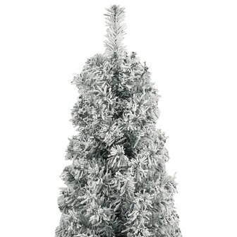 Kunstkerstboom smal met standaard en sneeuw 270 PVC 3