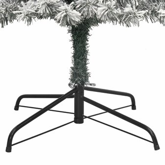 Kunstkerstboom smal met standaard en sneeuw 270 PVC 5