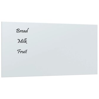 Magneetbord voor aan de wand 80x40 cm gehard glas wit 2