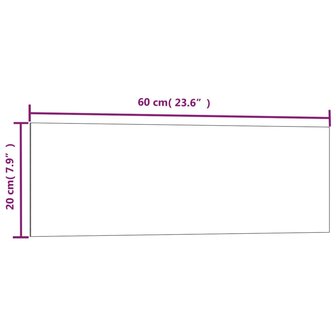 Magneetbord wandgemonteerd 60x20 cm&nbsp;gehard glas wit 5