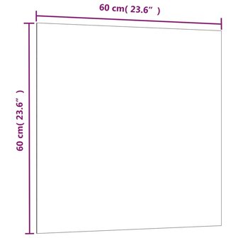 Magneetbord wandgemonteerd 60x60 cm&nbsp;gehard glas wit 5