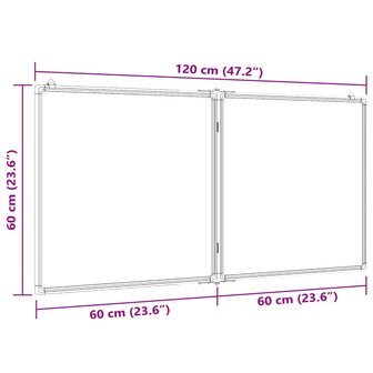 Whiteboard magnetisch inklapbaar 120x60x1,7 cm aluminium 7