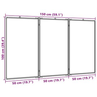 Whiteboard magnetisch inklapbaar 150x100x1,7 cm aluminium 7