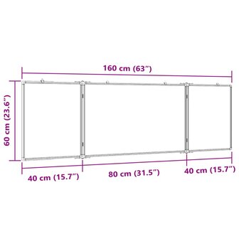 Whiteboard magnetisch inklapbaar 160x60x1,7 cm aluminium 7