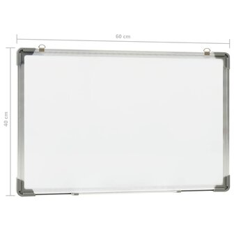 Whiteboard magnetisch 60x40 cm staal wit 9