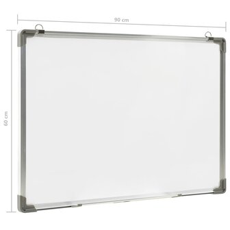 Whiteboard magnetisch 90x60 cm staal wit 9