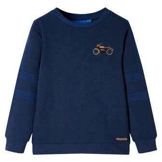 Kindertrui 116 gem&ecirc;leerd marineblauw 1