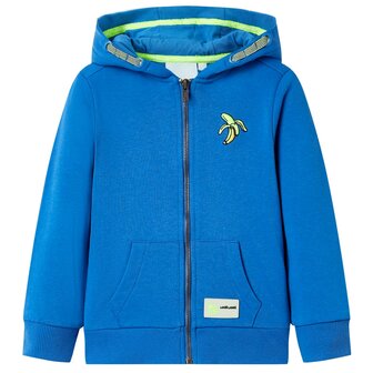 Kindervest met capuchon en rits 104 blauw 1