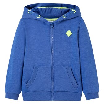 Kindervest met capuchon en rits 104 gem&ecirc;leerd blauw 1