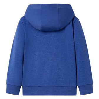 Kindervest met capuchon en rits 104 gem&ecirc;leerd donkerblauw 2