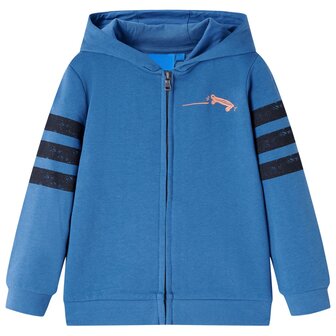 Kindervest met capuchon 128 blauw 1