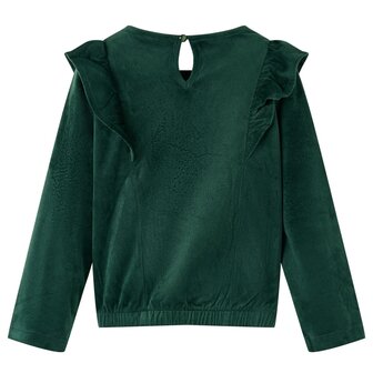 Kinderblouse met ruches 116 donkergroen 2