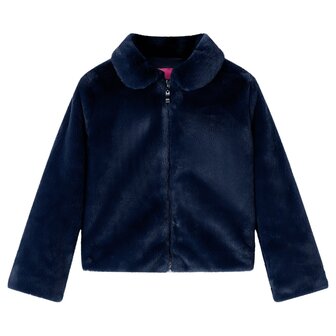 Kinderjas 128 kunstvacht marineblauw 1