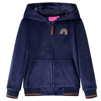 Kinderjas met capuchon 104 marineblauw 1