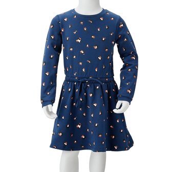 Kinderjurk met lange mouwen 116 marineblauw 8