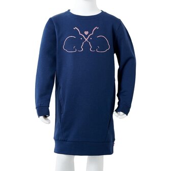 Kinderjurk 92 marineblauw 8