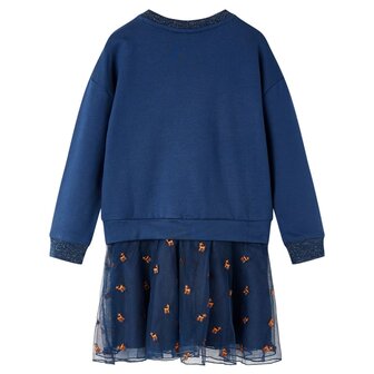 Kinderjurk met lange mouwen 92 marineblauw 2