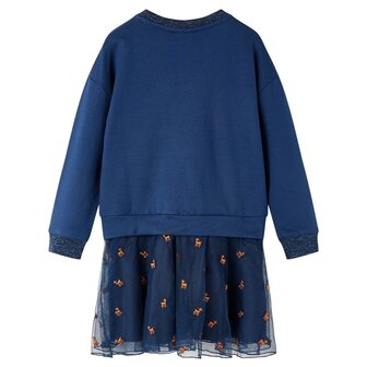 Kinderjurk met lange mouwen 104 marineblauw 2