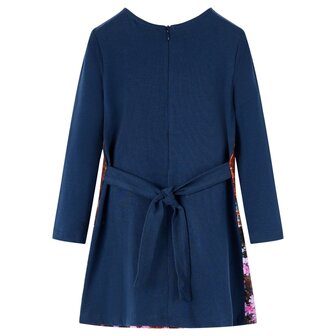 Kinderjurk met lange mouwen 104 marineblauw 2