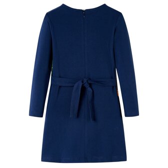 Kinderjurk met lange mouwen 104 marineblauw 2