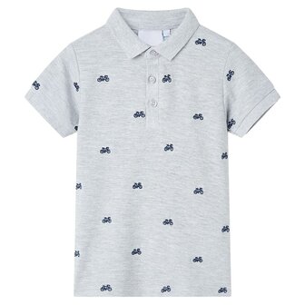 Kinderpoloshirt&nbsp; 116 gem&ecirc;leerd grijs 1