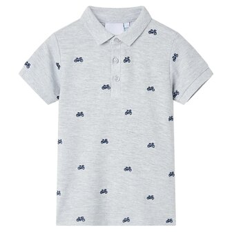 Kinderpoloshirt&nbsp; 140 gem&ecirc;leerd grijs 1