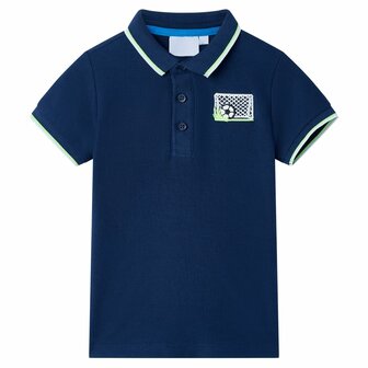 Kinderpoloshirt 128 marineblauw 1