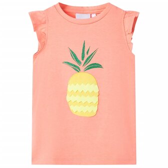 Kindershirt 104 neonkoraal 1