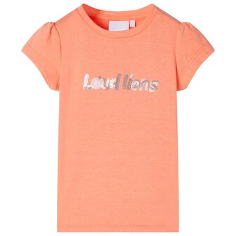 Kindershirt met kapmouwen 116 neonoranje 1