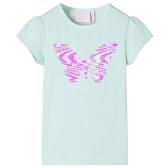 Kindershirt met kapmouwen 104 lichtmintkleur 1