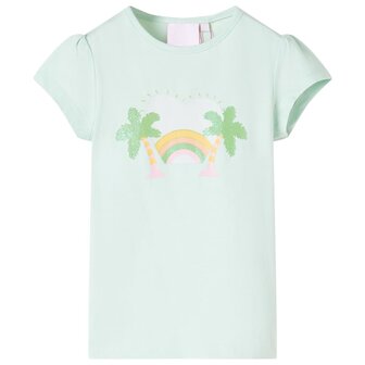 Kindershirt 104 lichtmintkleurig 1