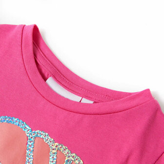 Kindershirt 116 donkerroze 3