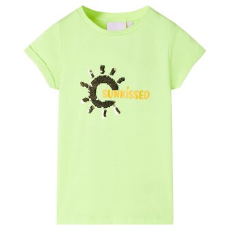 Kindershirt 116 neongeel 1