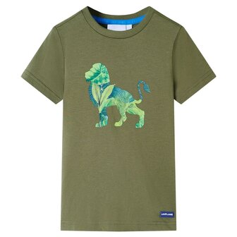 Kindershirt 116 kakikleurig 1