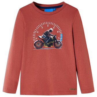 Kindershirt met lange mouwen 128 hennakleurig 1